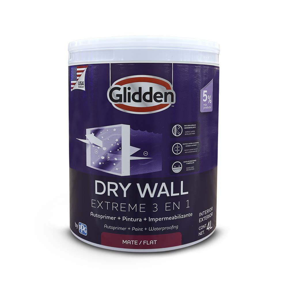Galón Dry Wall Extreme 3 en 1 Int Mate 19A0476722 Glidden