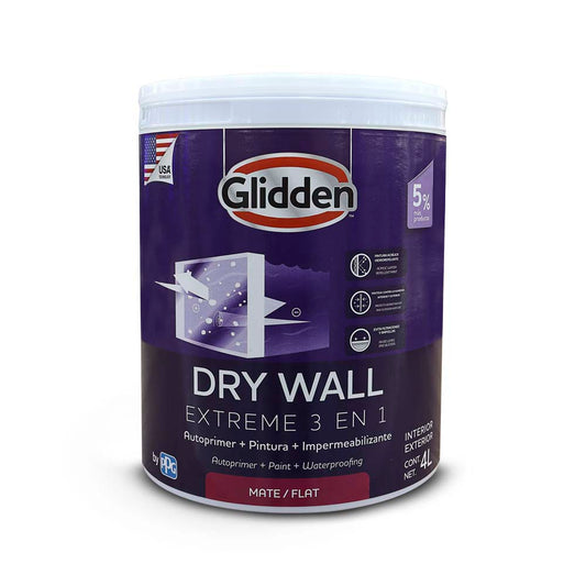 Galón Dry Wall Extreme 3 en 1 Int Mate 19A0476722 Glidden