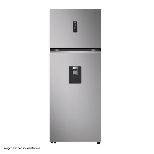 Refrigeradora 16pc VT48SPYC LG con dispensador de agua y panel de control en puerta.