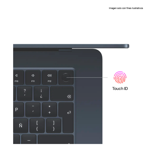 Macbook air 15" Apple M2 8CPU/10GPU 8GB/256GB  MQKW3LL/A color negro teclado en ingles.