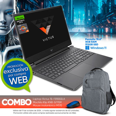 Laptop Gaming VICTUS 15-fb1003la Ryzen 5 HP 8GB 512GB pantalla 15.6"