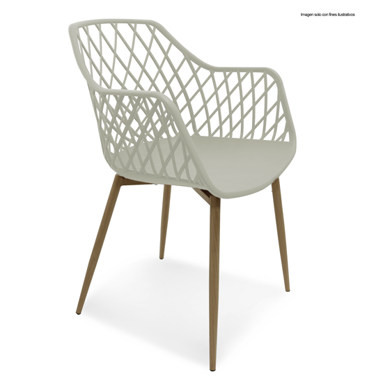 Silla plástica SL-7019ZYCR color crema