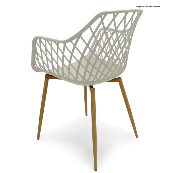 Silla plástica SL-7019ZYCR color crema