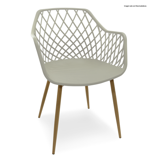 Silla plástica SL-7019ZYCR color crema