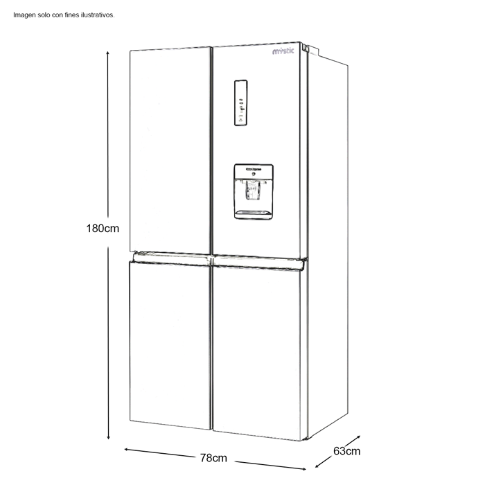 Rerigeradora French Door 14.66pc Mystic RF-4DNV430L-SS Inverter con Dispensador de Agua