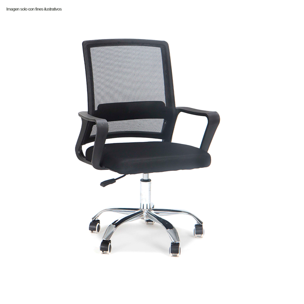 Silla de oficina FC-27 color negro base cromada