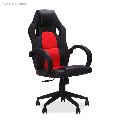 Silla Gaming CDC-206RD cuerina color negro y rojo