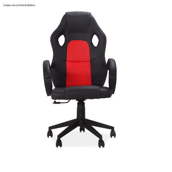 Silla Gaming CDC-206RD cuerina color negro y rojo