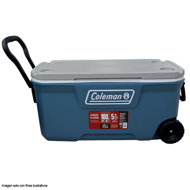 Hielera 100 Qts 2187695 serie 316 Coleman con ruedas color azul marino con gris