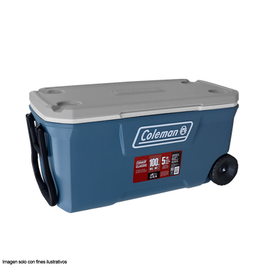 Hielera 100 Qts 2187695 serie 316 Coleman con ruedas color azul marino con gris