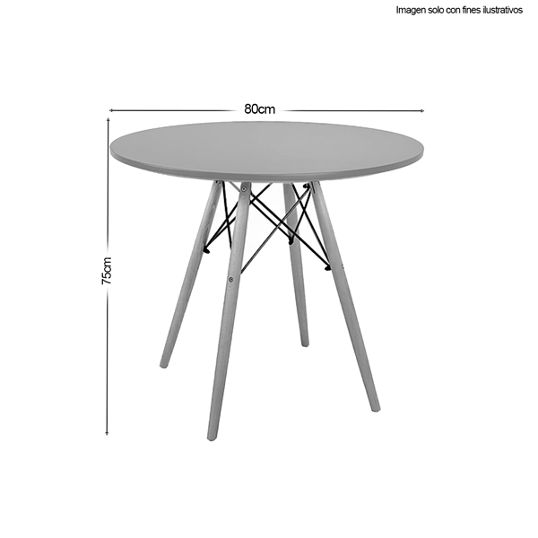 Mesa redonda SL-680WH color blanco