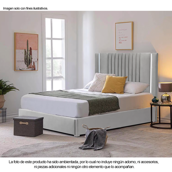 Cama Queen / color gris P2073-0105