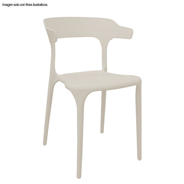 Silla de Polipropileno color beige P2147-0002