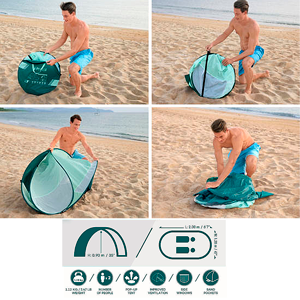 Tienda para playa 68107 bestway  tamaño 67" X 47" X 35"/2.00M X 1.20M X 90CM