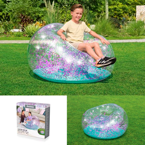 Silla inflable 75115 GLITTER DREAM Bestway tamaño 115cm x 112cm x 66 cm