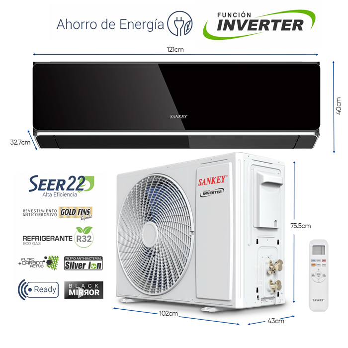 Aire acondicionado Split Inverter 24,000 BTU ES24IH6MW  Sankey