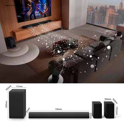 Barra de sonido S60TR LG 440W 5.1 canales dolby audio Rear Speakers.