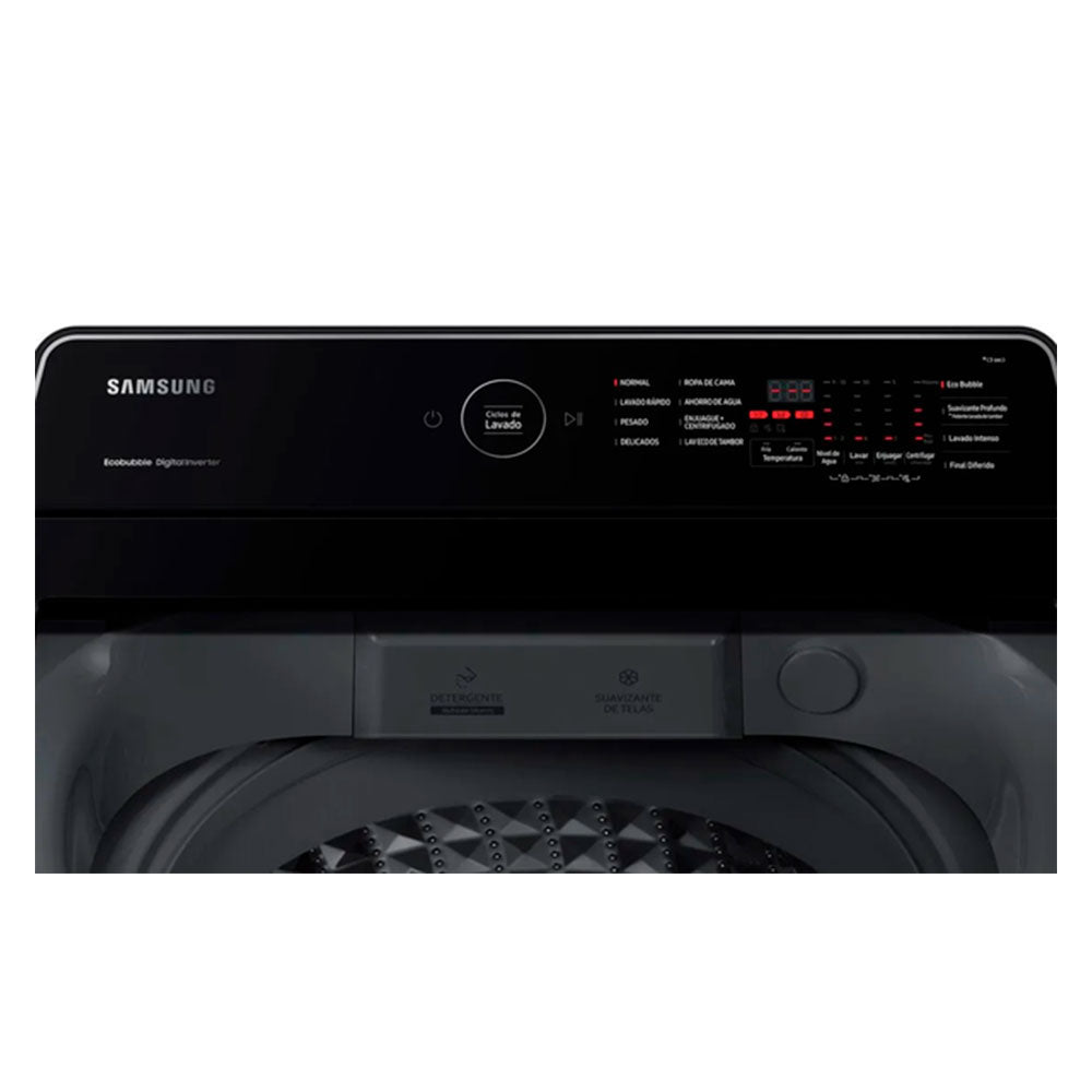 Lavadora de 19kg WA19CG6442BWAP Samsung Inverter echo bubble smart check carga superior