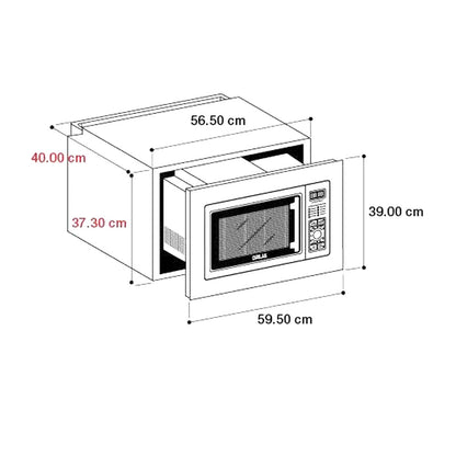 Horno microondas 9 pc Florencia Drija vidrio espejo negro Función grill gratinador eléctrico