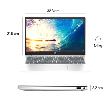 Laptop 14" modelo 14-EP1000LA ULTRA I5-125H 16GB 512GB HP silver