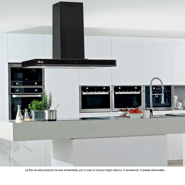 Extractor de grasa 90cm QUADRATO ISLA 90 BLACK Drija