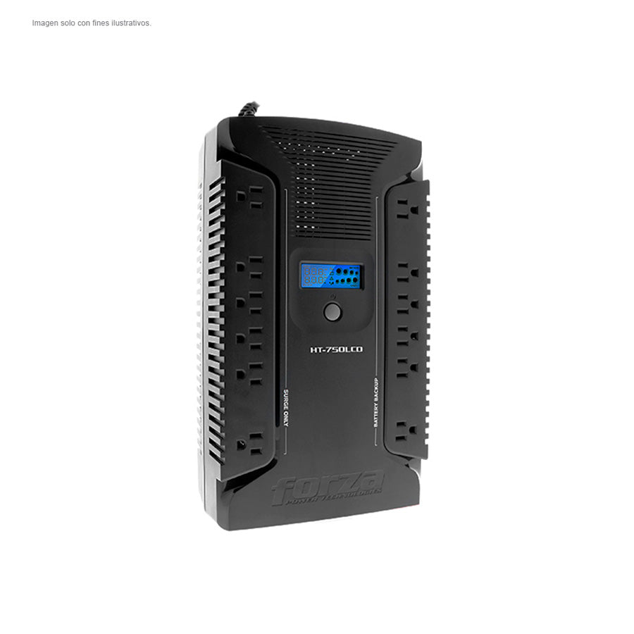 Rodelag Usb UPS HT-750LCD Forza línea interactiva 750VA/450W 120V 12-NEMA 2-USB 50 ...