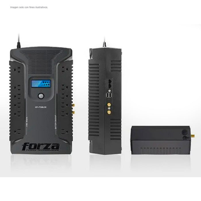 Rodelag Usb UPS HT-750LCD Forza línea interactiva 750VA/450W 120V 12-NEMA 2-USB 50 ...