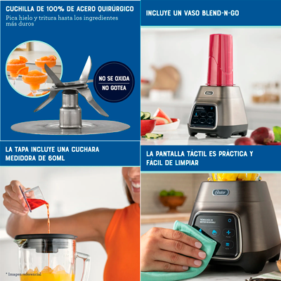 Licuadora BLSTPYG1312XBG Oster 3 velocidades vaso de vidrio reversible Blen-N- Go