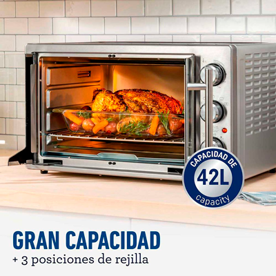 Horno y freidora de 42 lts TTSSTTVFDMAFN Oster puertas estilo francesa