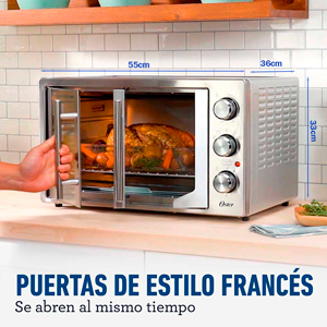 Horno y freidora de 42 lts TTSSTTVFDMAFN Oster puertas estilo francesa