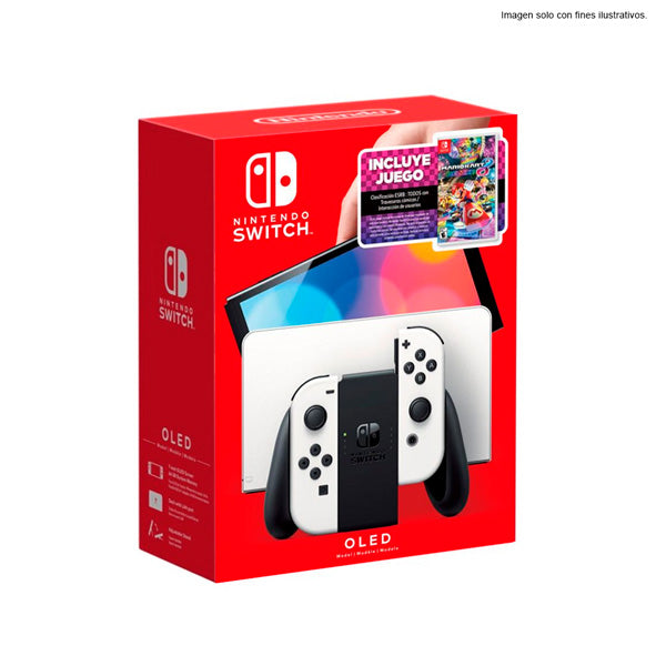 Nintendo HW SWITCH Oled White MK8 ENINHRG-S-KAA1B incluye juego