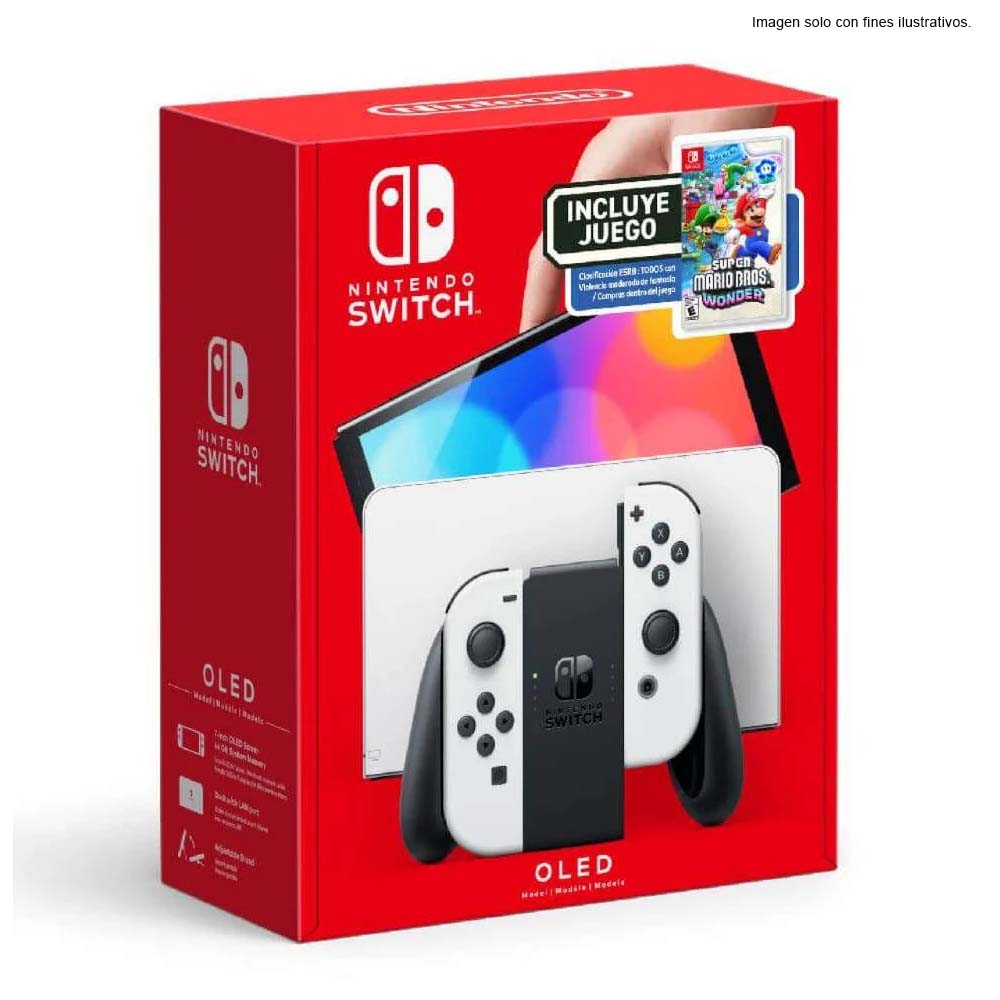 Nintendo HW SWITCH Oled White ENINHRG-S-KAASD incluye juego.