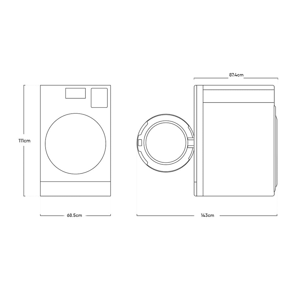 Lavadora y secadora WD26DB8995BZAP eléctrica 26kg de lavado y 15 kg de secado Samsung de carga frontal color gris