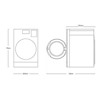 Lavadora y secadora WD26DB8995BZAP eléctrica 26kg de lavado y 15 kg de secado Samsung de carga frontal color gris