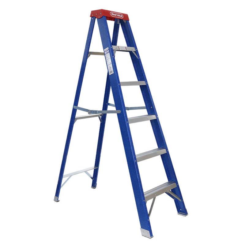 Escalera de 6 pies tipo tijera H52016 de fibra de vidrio Best Value