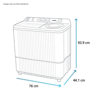 Lavadora 11kg LMDX1123HBAB0 Mabe Semi automática