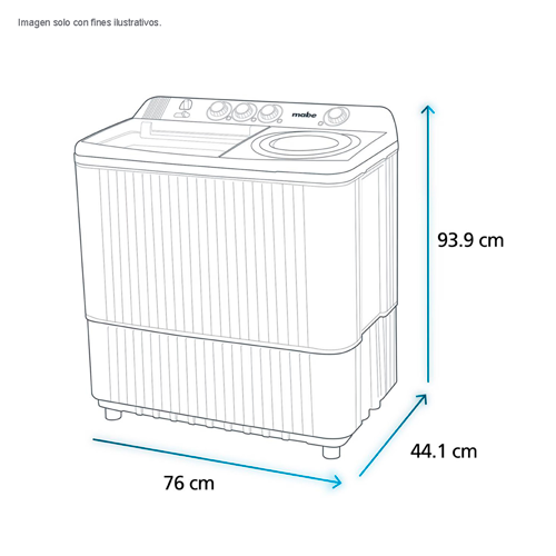 Lavadora 11kg LMDX1123HBAB0 Mabe Semi automática