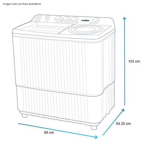 Lavadora semiautomática 16kg LMDX6124HBAB0 Mabe doble tina 120v
