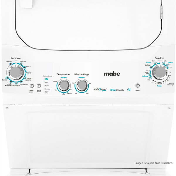 Centro de lavado a Gas de 24Kg MCL2440PSBB0 Mabe en color blanco