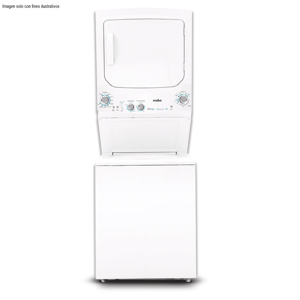 Centro de lavado eléctrico 24 KG MCL2440ESBB0 color blanco 8 programas automáticos 4 niveles de agua 5 niveles de temperatura función eco selección de etapa canasta de acero inoxidable seguro en tapa