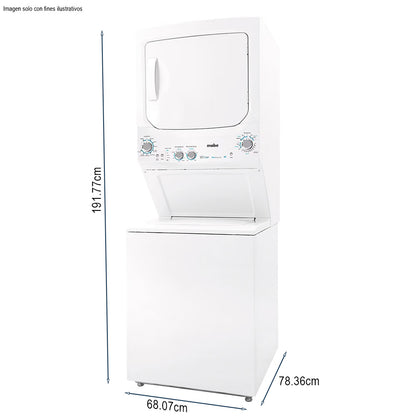 Centro de lavado eléctrico 24 KG MCL2440ESBB0 color blanco 8 programas automáticos 4 niveles de agua 5 niveles de temperatura función eco selección de etapa canasta de acero inoxidable seguro en tapa