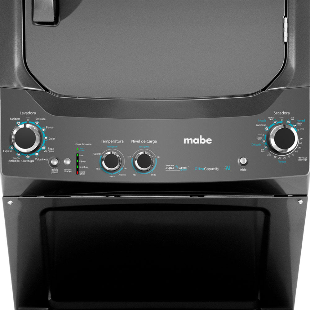 Centro de lavado eléctrico 24kg MCL2440ESDG0 Mabe de acero inoxidable seguro en tapa