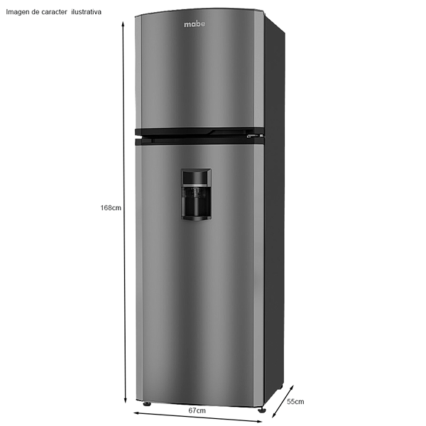 Refrigeradora 9 pc Top Mount RMA250PJMRU1 Mabe, dispensador de agua