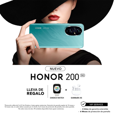 Celular Honor 200 6.7" 12GB + 256GB color esmeralda green dual card.