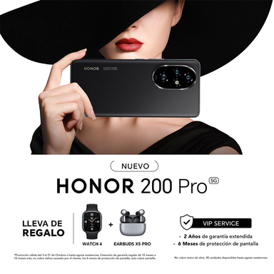 Celular Honor 200 Pro 12GB + 512GB color negro Dual card