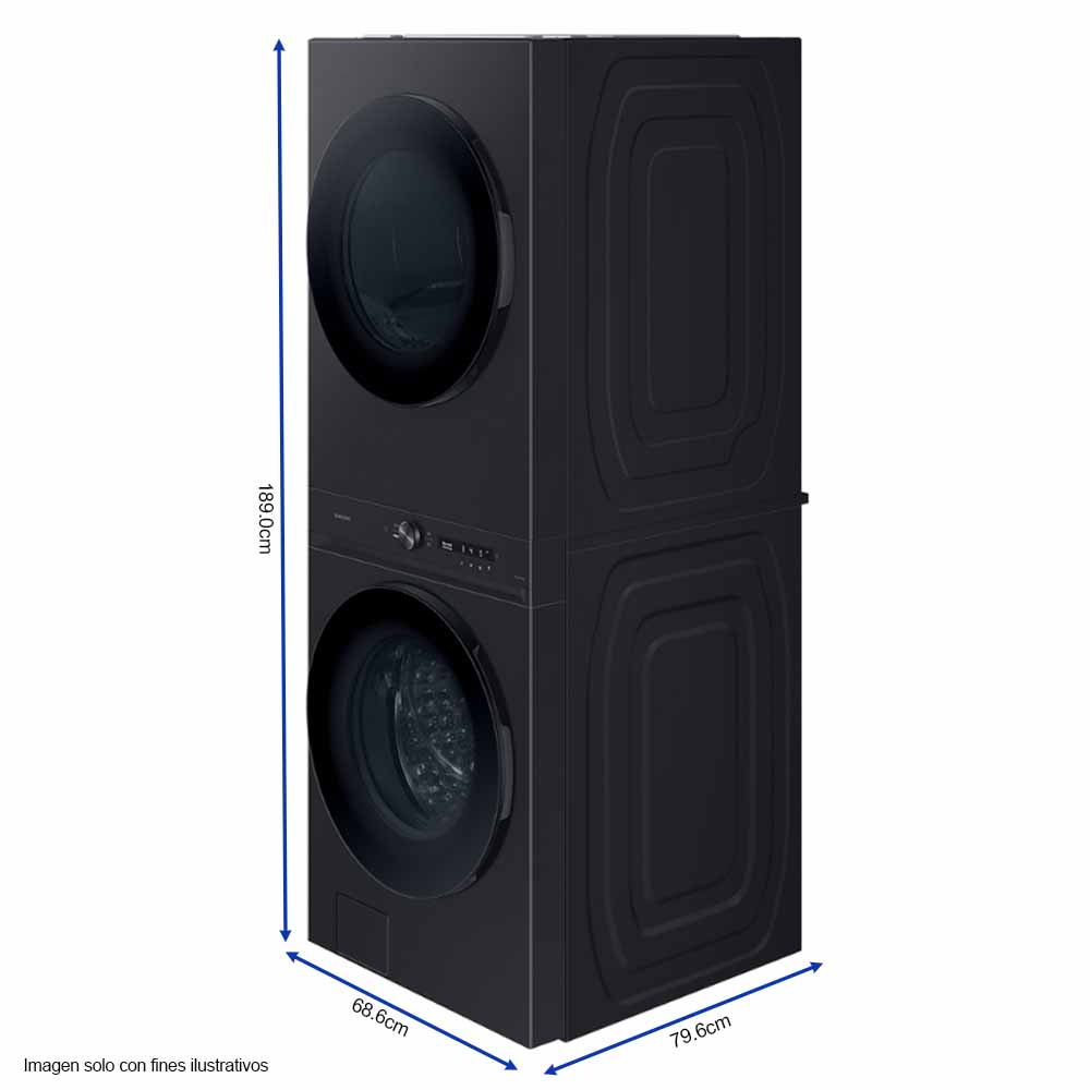 Centro de lavado WH22DBH570EVAP 22kg Samsung carga frontal Tecnología Smart, auto dispensador super velocidad.