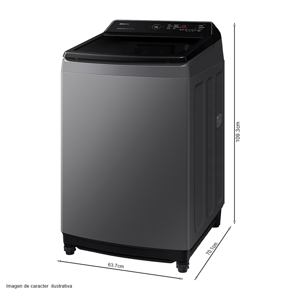 Lavadora automática de carga superior, 19 kg, WA19CG6442BDAP, Samsung, color gris