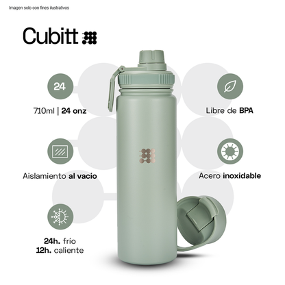 Termo Hidratación, 24 oz, CTHB24-3M, Cubitt, Hydro Bottle acero inoxidable, color Mint Green