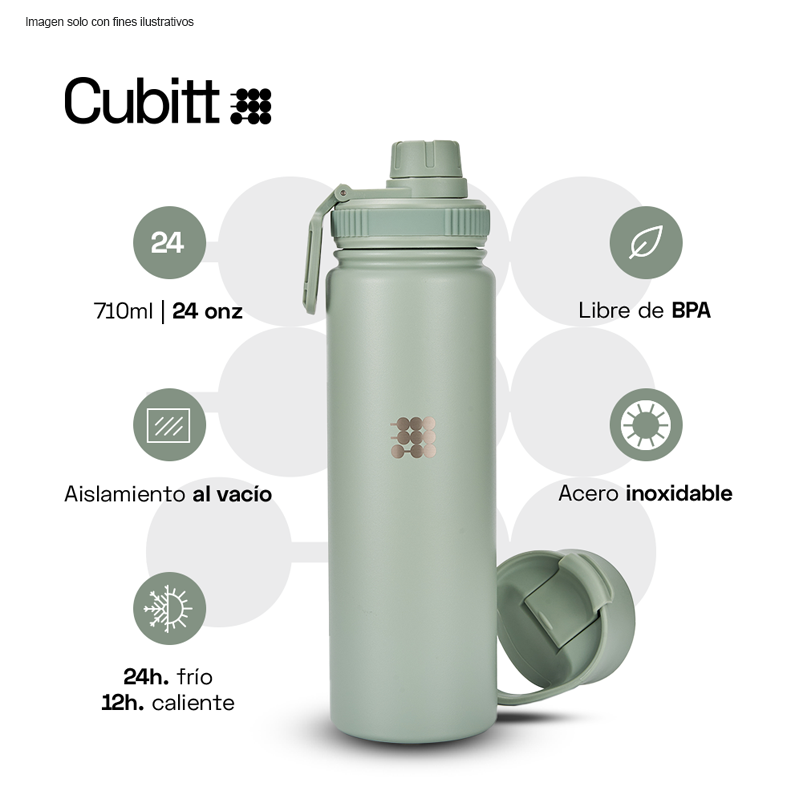 Termo Hidratación, 24 oz, CTHB24-3M, Cubitt, Hydro Bottle acero inoxidable, color Mint Green