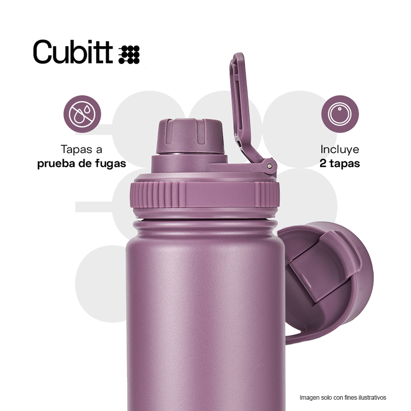 Termo para agua, 24 oz, CTHB24-4O, Cubitt, acero inoxidable, morado